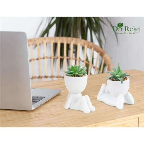Set of 3 Fake Succulent Plants Small Artificial Potted Greenery for Desk Home De - Picture 6 of 7